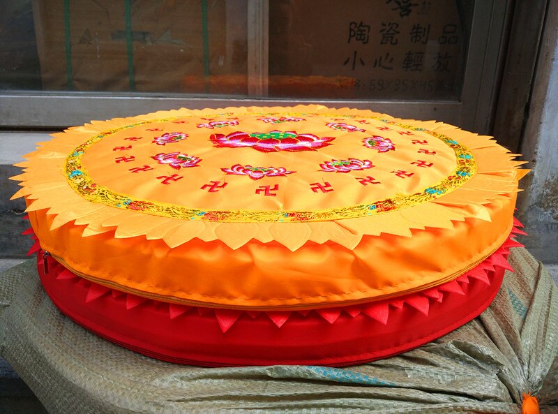 Buddhist Supplies Futon Kuhon Lotus Meditation Mat Handmade Embroidery Lotus Worship Buddha Mat Yoga Mat Temple Decoration