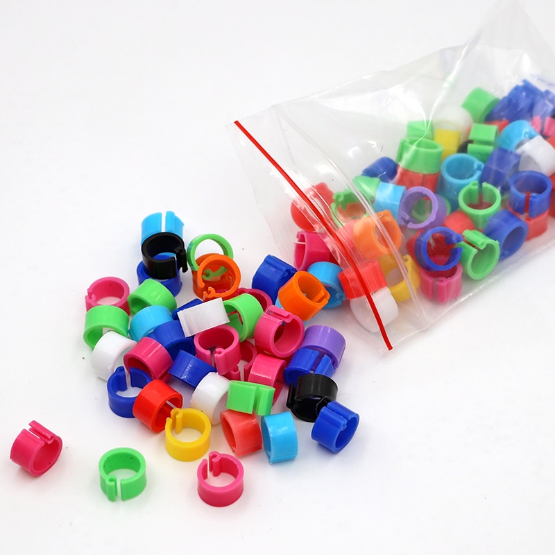 100 Stuks Vogels Voeten Ring Plastic Clip Ringen voor Vogels Duif Kwartel Voetring Boerderij Dier Carrier Duif Accessoires Vogel benodigdheden