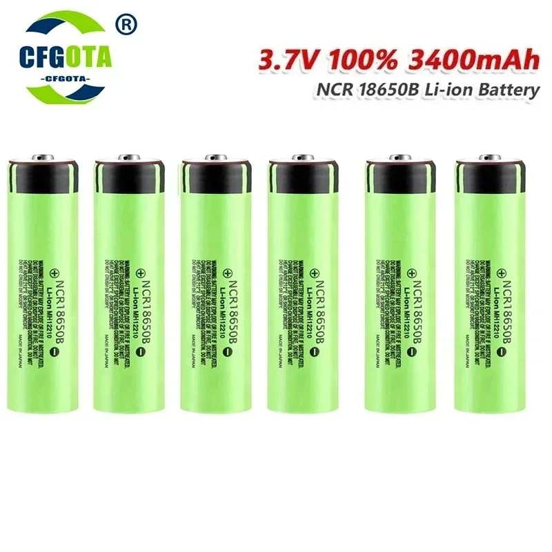 NCR18650 3400mAh Battery Ncr18650b 34B 3.7V 18650 3400mah Toy batteries Rechargeable Lithium Battery Flashlight 18650 Battery