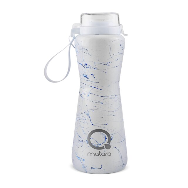 Glass Healthy Drink Bottle 750 ml 25Oz Protein Shake Sports Bicycle Outdoor Travel Botella Portable Leakproof Water BPA Free: DAILY MARBLE BLUE&WHITE