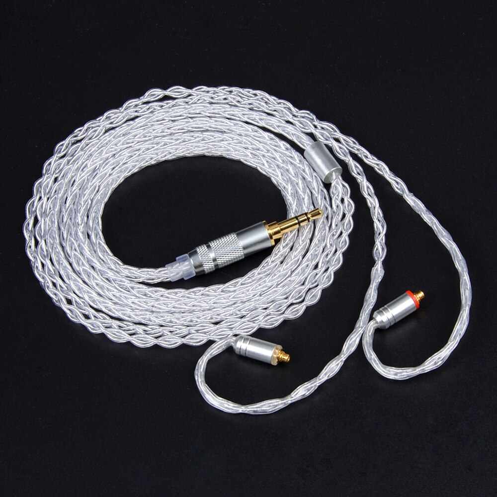 NICEHCK MMCX/2Pin Stecker 4,4/3,5/2,5mm Ausgewogene 8-core Silber Überzogene Kabel Für SE846 ZS10 ZS6 LZ A5 NICEHCK HC5 Mit Ohrbügel