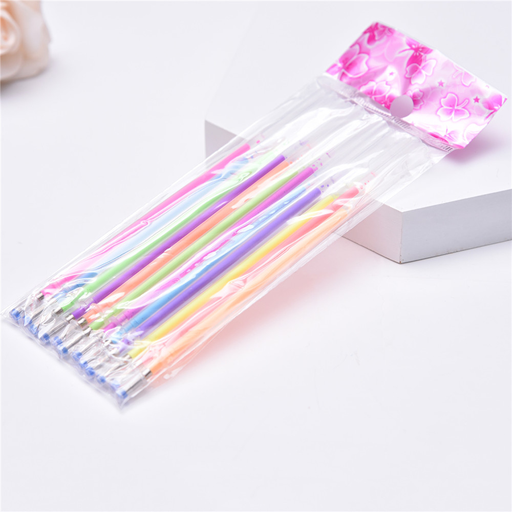12 Stks/pak Kleurrijke Gel Pen Vullingen Glitter Metallic Aquarel Fluorescerende Inkt Pen Vervanging School Kantoorbenodigdheden Papeleria: watercolor