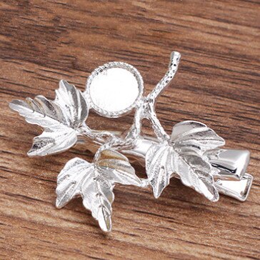 5Pcs 33X40Mm Alloy Maple Leaf Eendenbek Clip Haar Vorken Haarspeld Haar Dragen Bevindingen Voor Diy haarspelden Dagelijks Leven Craft: Silver