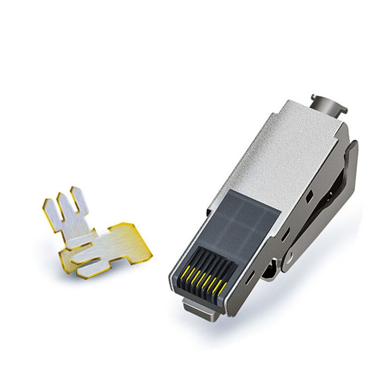 RJ45 Cat6A Eathernet conector Lan RJ 45 Cat 6A macho de aleación de Zinc Metal escudo 8P8C de red de enchufe Modular herramienta gratuita