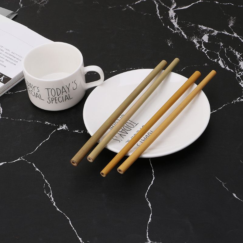 Natural Bamboo Straw Eco Friendly Reusable Straw Organic Bamboo Drinking Straws Bar Accessories