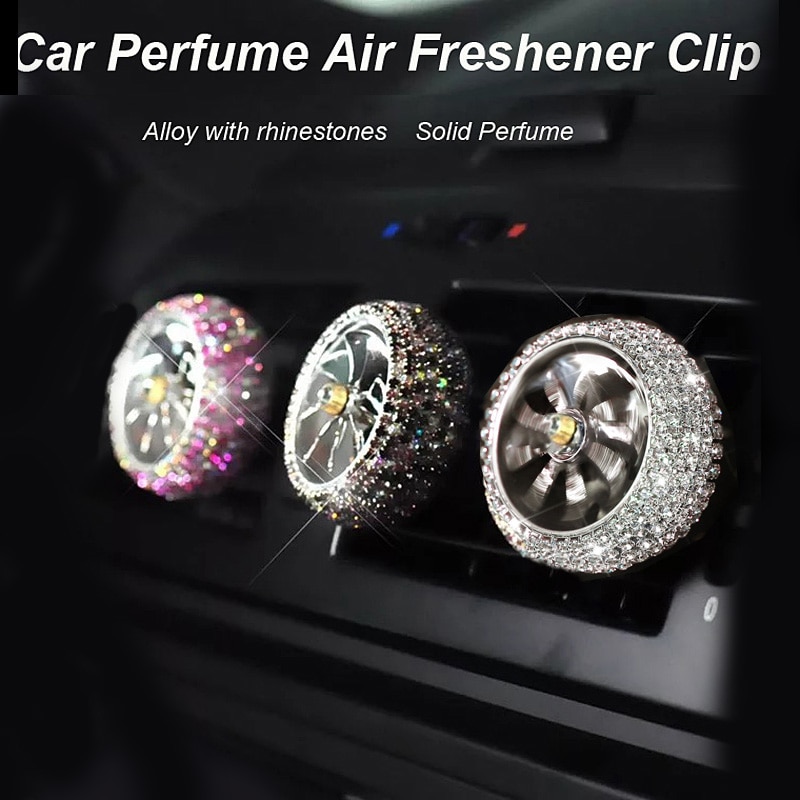 1Pcs Auto Luchtverfrisser Diamond Crystal Luchtmacht Auto Air Vent Parfum Clip Outlet Airconditioning Diffuser Bling Auto Accessoires