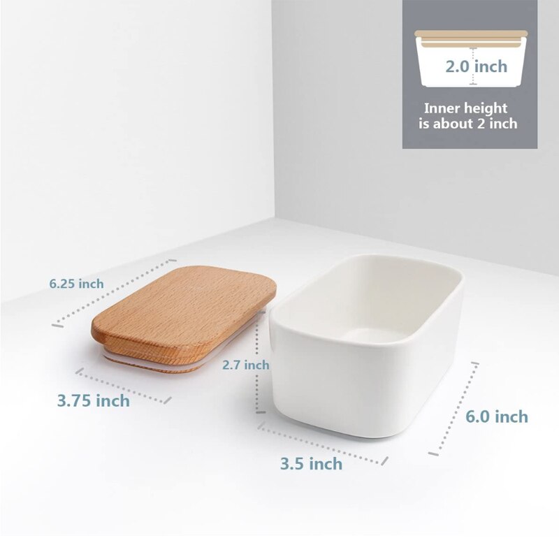 Nordic Butter Box Ceramic Container Butter Plate With Knife Lid Kitchen Cheese Food Container Tray Dish Storage Container Box