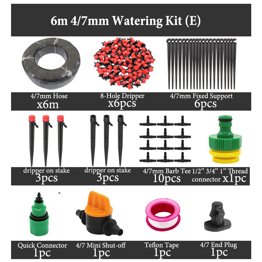 50M 40M 30M 5M Garden Drip Irrgation Kits System Home Automatic Watering Plants Device Adjustable Dripper Fittings Tap Adapter: ExSDL015J