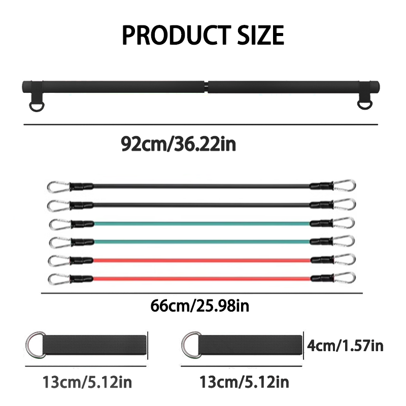 Pilates Kit Met Weerstandsbanden, Multifunctionele Yoga Pilates, Draagbare Home Gym Pilates Weerstandskit Full Body Workouts