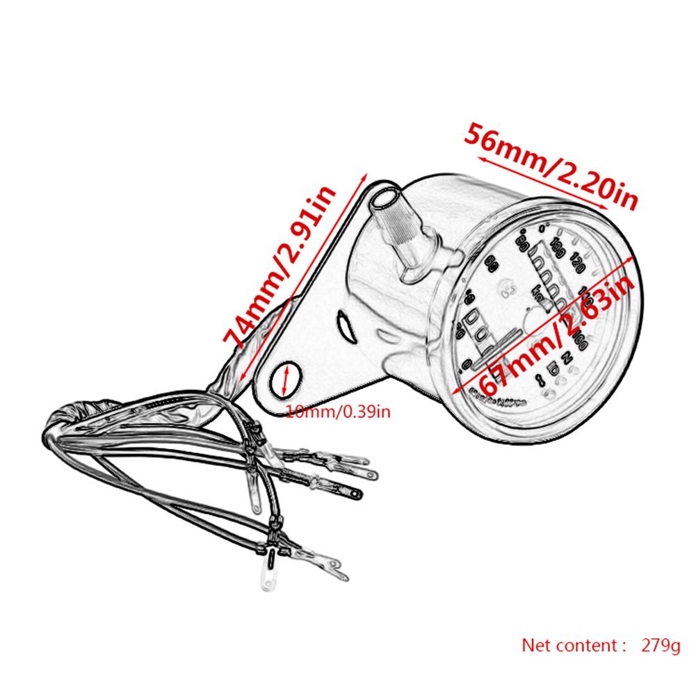 Durable Motorcycle Speedometer Multi-function Universal Motorcycle Speedometer Odometer with Turn Signal Headlight Indicator