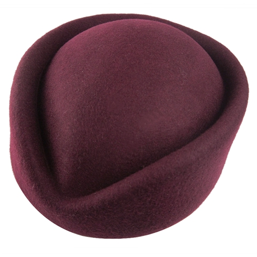 Pastillero de lana para mujer, sombrero fascinador, sombrero de azafata, sombrero de etiqueta, Gorra de fieltro lisa, boina para mujer, sombrero Formal para mujer A040: Wine