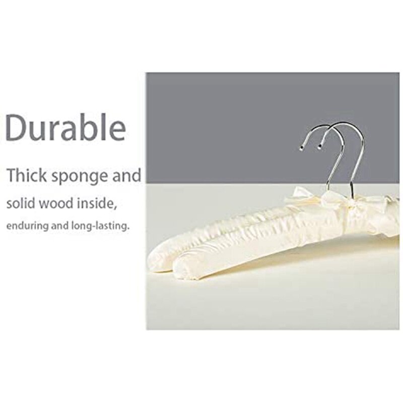 Crochet extensible au-dessus de la porte, porte-serviettes et 6 crochets avec cintres rembourrés en Satin pour robes de mariée