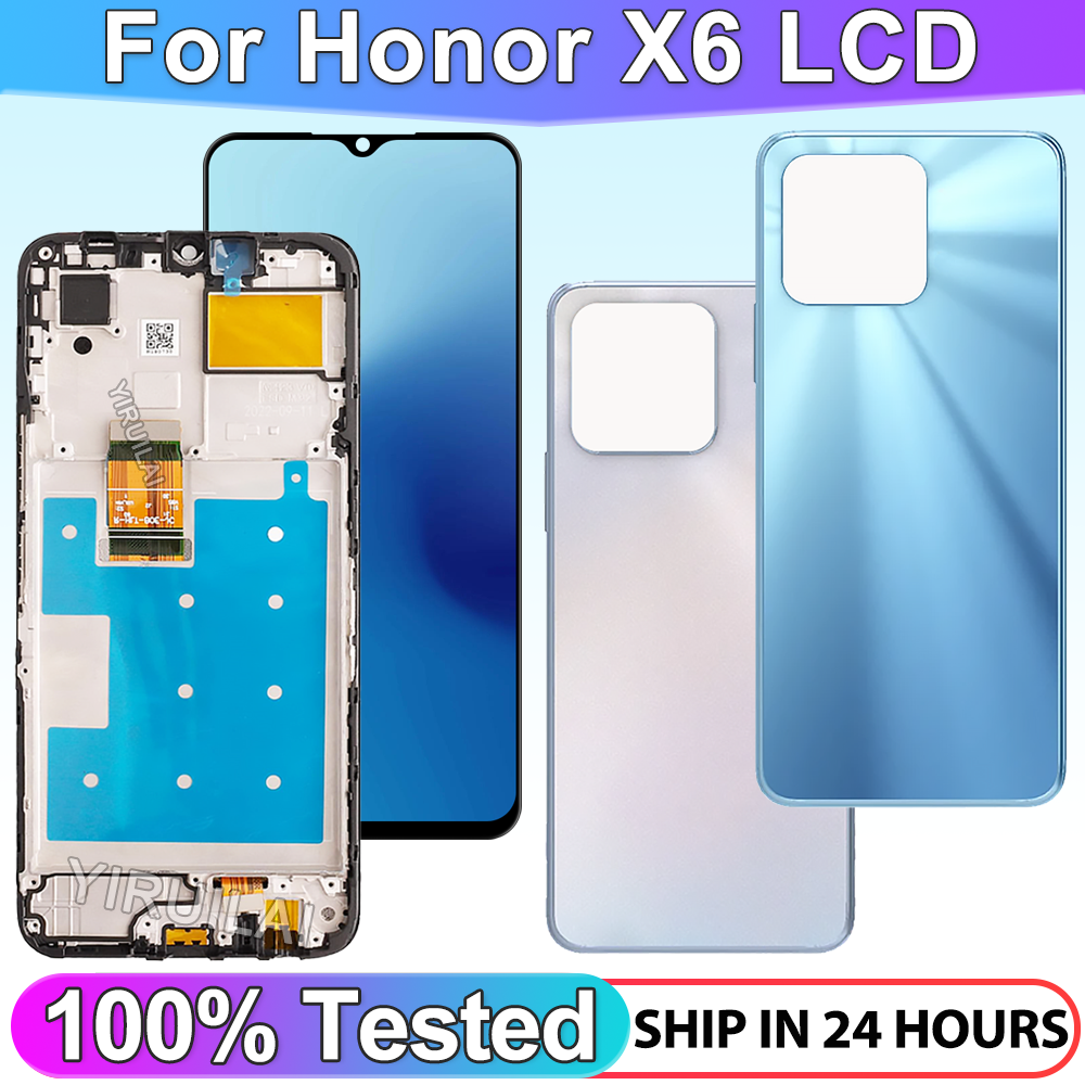 Pantalla de VNE-LX1 LCD de 6,5 pulgadas probada para Huawei Honor X6, montaje de digitalizador con pantalla táctil para HonorX6 LCD VNE-LX2 VNE-LX3 con marco