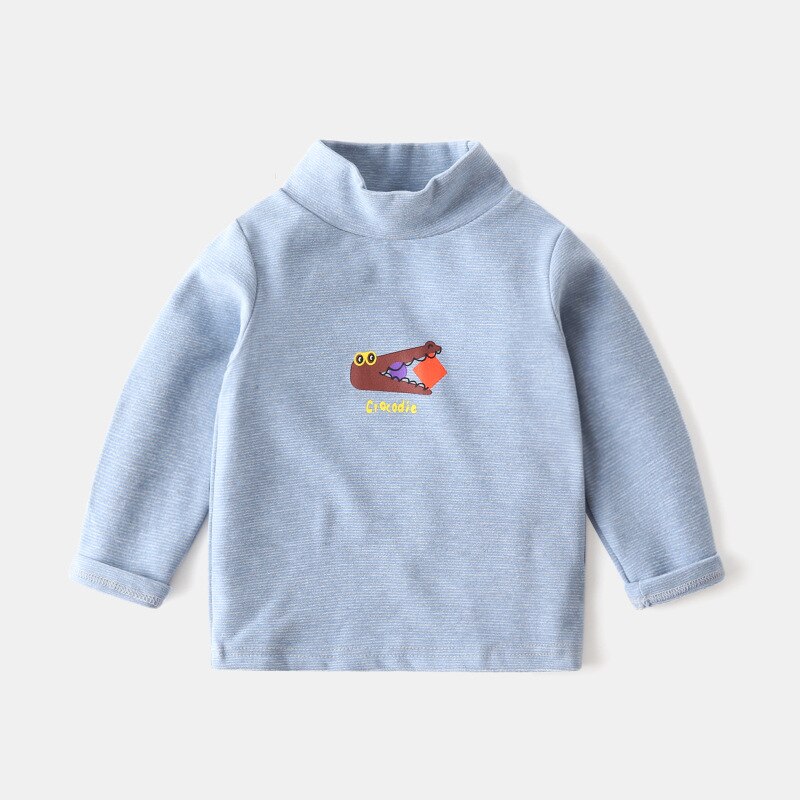 Ropa de niño de otoño-invierno, ropa interior de algodón con cuello alto Dinasour de dibujos animados para niños de 2 a 6 años, ropa interior térmica para niños: blue / 6 años