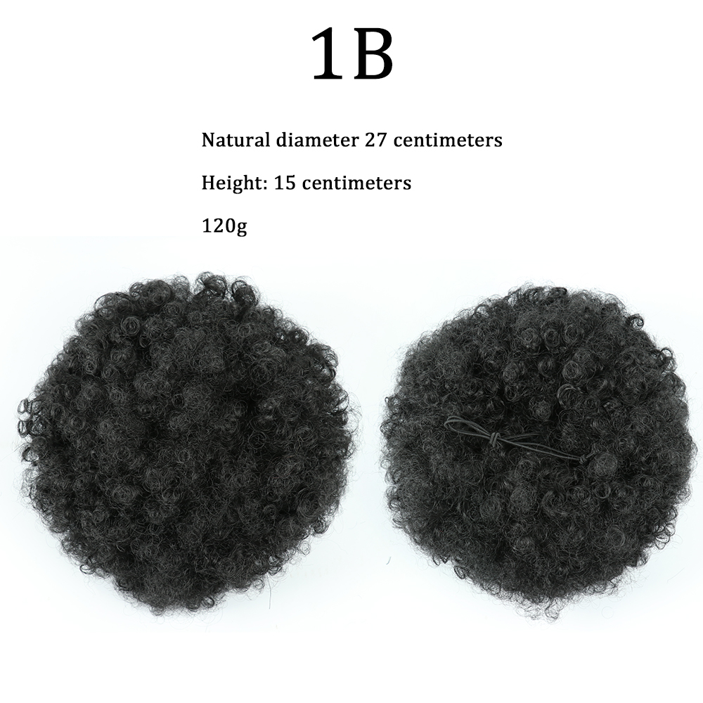 Coleta sintética Afro Puff con cordón, pelo corto Afro Kinkys, extensión de moño Afro rizado, postizos de gran tamaño, 10 pulgadas: P1B / 27