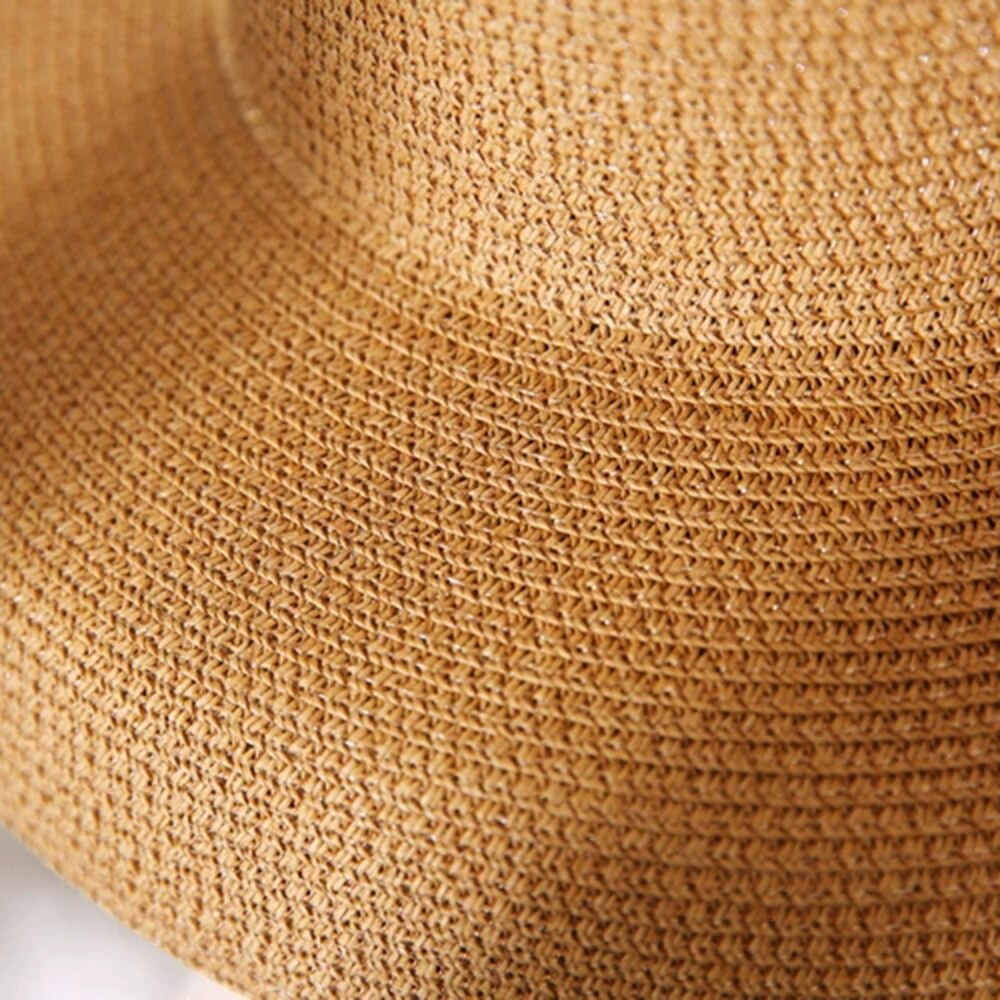 Sorte solhatte bucket cap til kvinder sommer stråhat flad top kvindelig strandhat panama hatte chapeu feminino