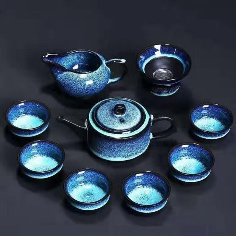 Théière en céramique décolorée de styliste chinois, service à thé de voyage kung Fu, couleurs mélangées, porcelaine, ensembles de thé Cool à la
