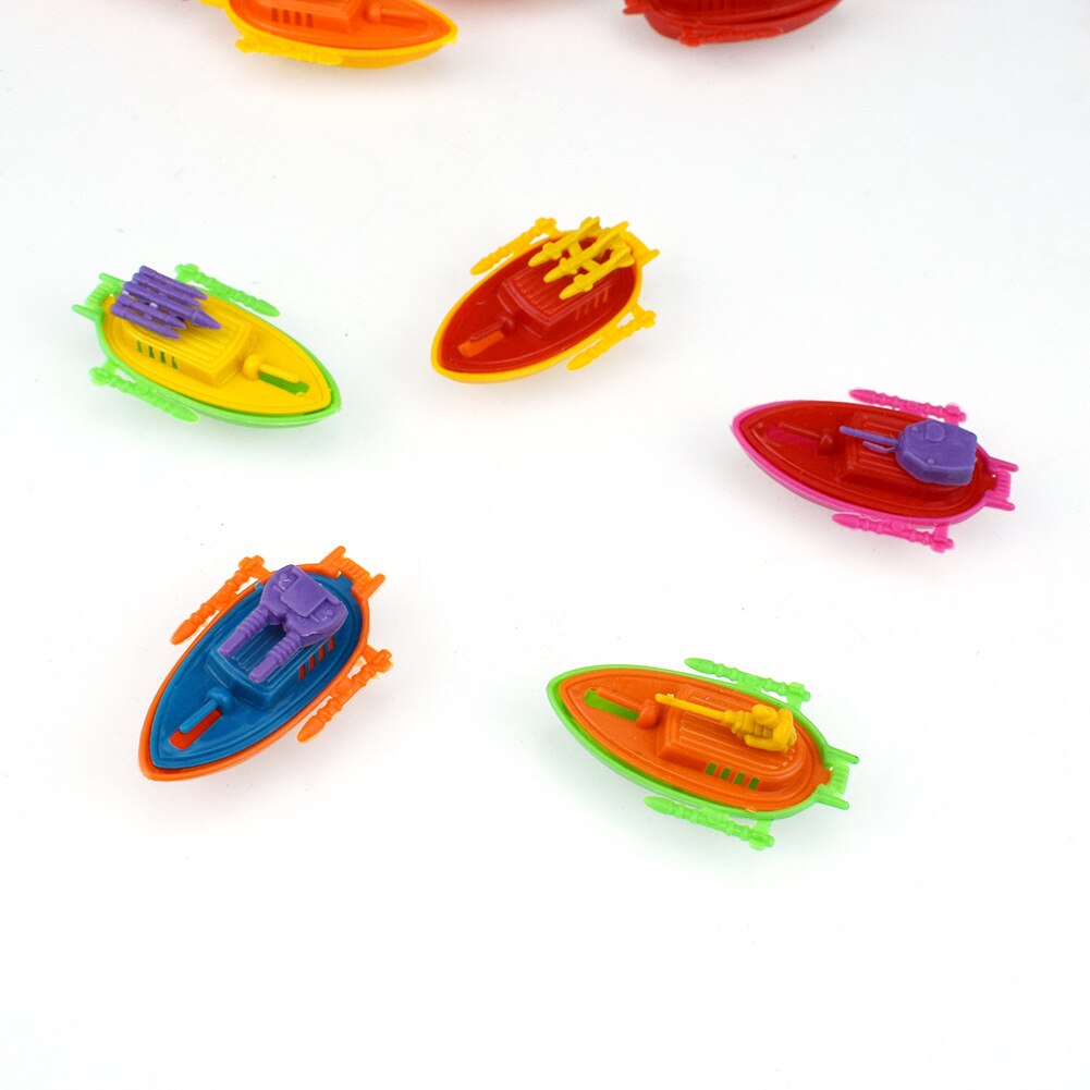 10pcs/lot Miniature Mini Boat Model Fishing Ship Toy DIY Craft Home Tabletop Decor Plastic Boat Toy ZLL