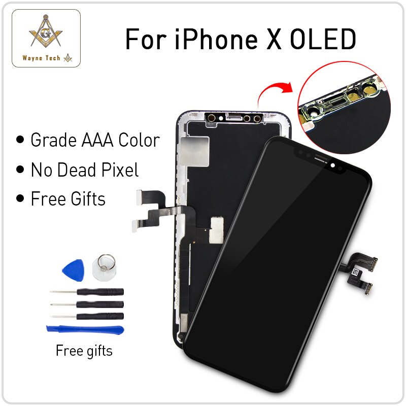 Eccellente qualità AAA schermo di qualità OEM nessun Pixel morto per iPhone X XR XS Display Touch Digitizer Assembly buona spedizione gratuita 3D