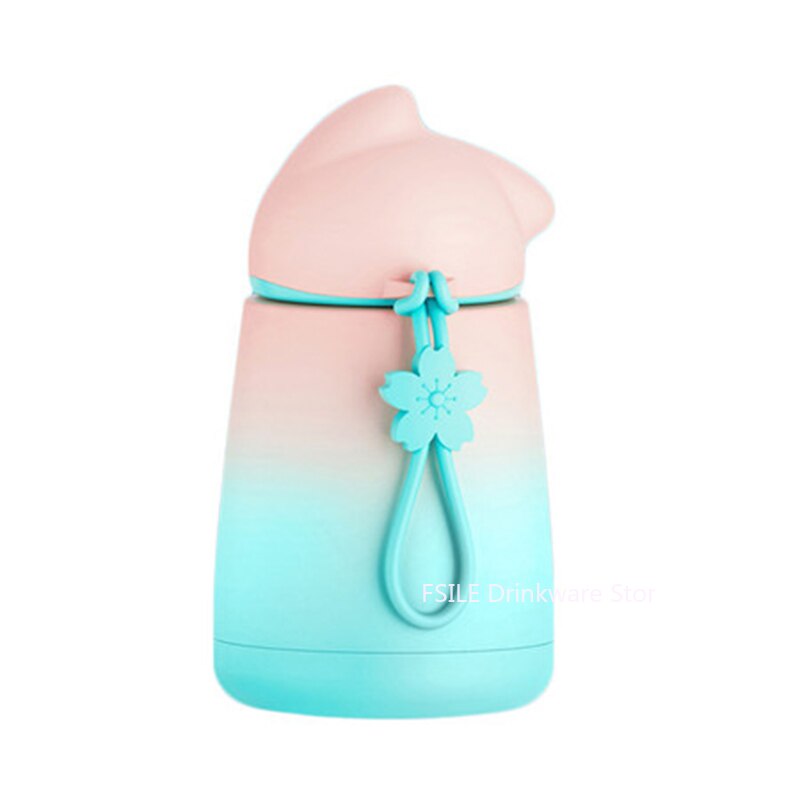 Termo de acero inoxidable para Gato , taza térmica para bebé, botella de agua para niño, termo de gato de dibujos animados, termos para niño: pink 1