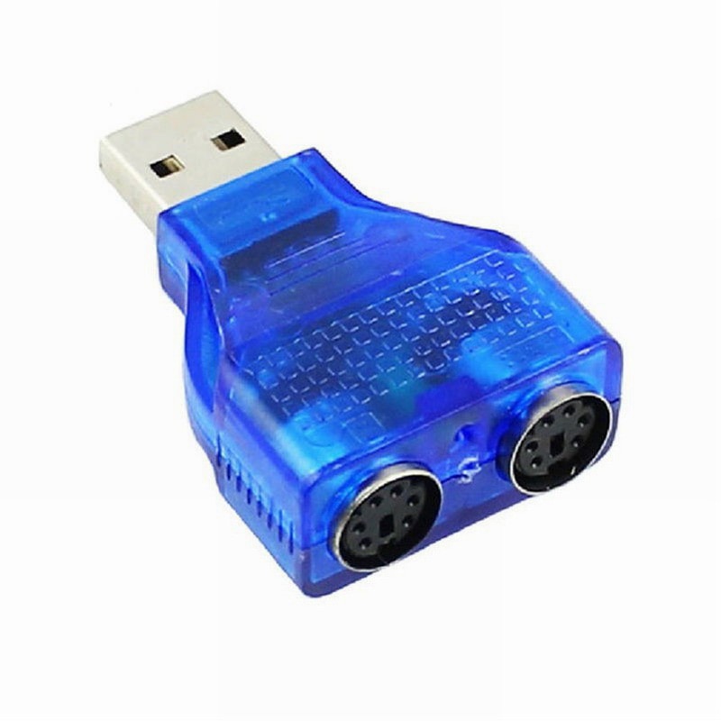 Blauw Usb Male Naar PS2 Vrouwelijke Kabel Adapter Converter Gebruik Voor Toetsenbord Muis Lad