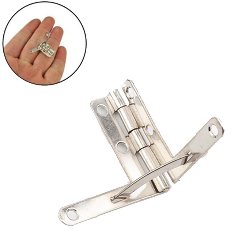 Bisagra de resorte de soporte angular, bisagras de armario de 90 grados de doble orificio para joyas antiguas, 4 Uds.