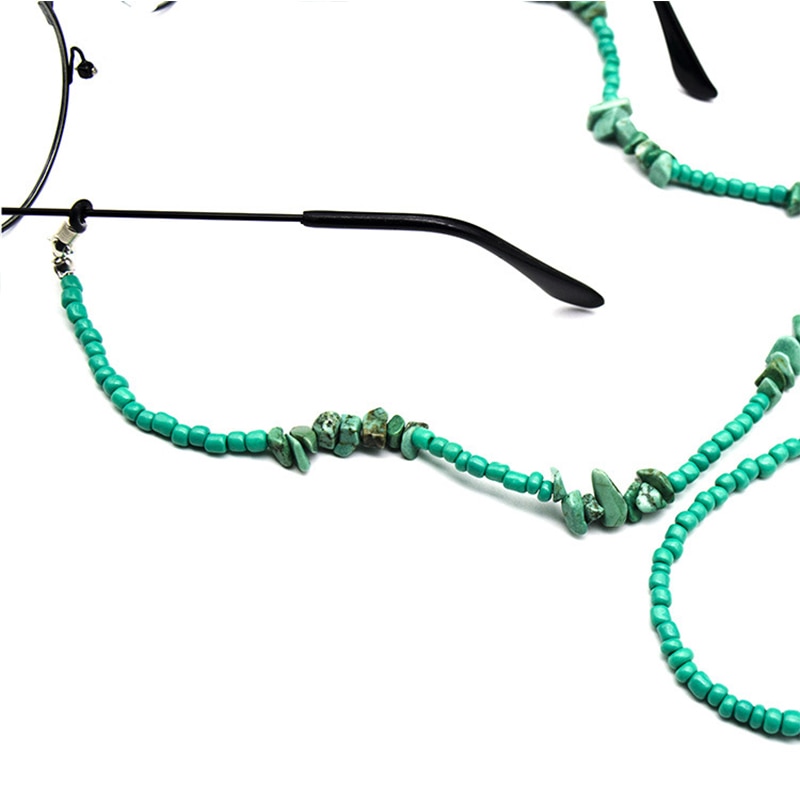 Green Turquoise Glasses Chain Women Beaded Hanging Non-slip Reading Eyeglasses Chain Holders Lanyard Eyewear Straps