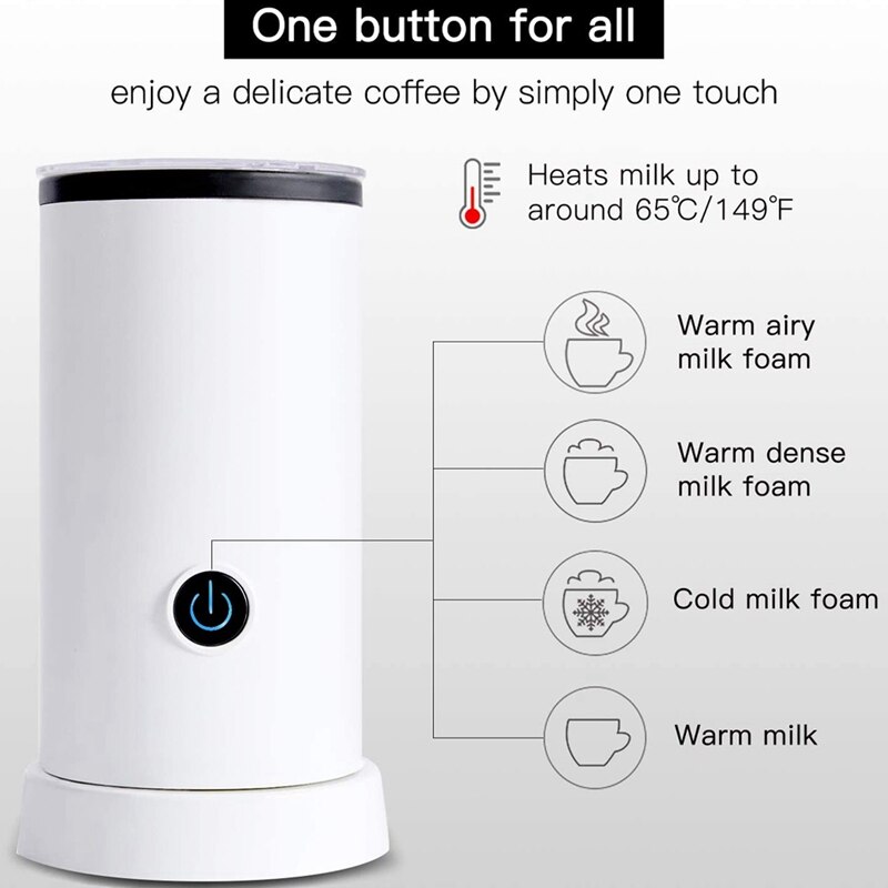 Automatische melkopschuimer en stoommachine, elektrische melkschuimmaker en warmhoudapparaat voor latte koffie en cappuccino, eu-stekker