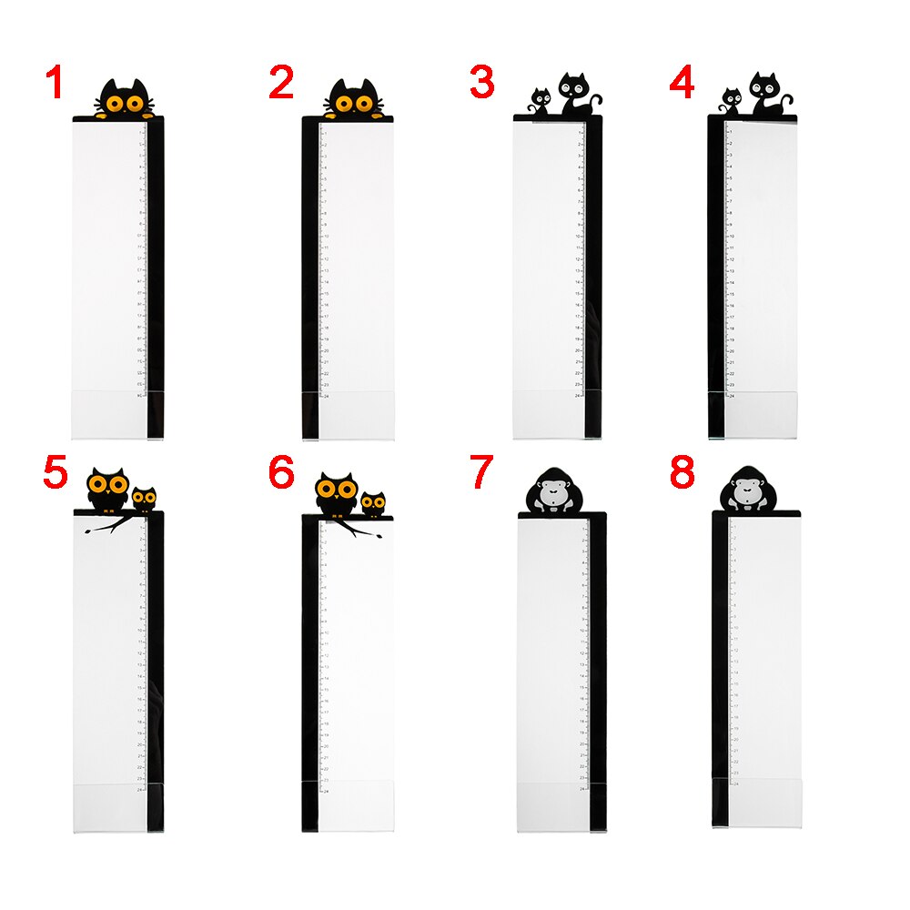 Computer Monitor Message Board Notes Sticker Met Liniaal Record Houder Kat Uil Lijm Naam Post Kaart Kant Panel Kantoor Opslag