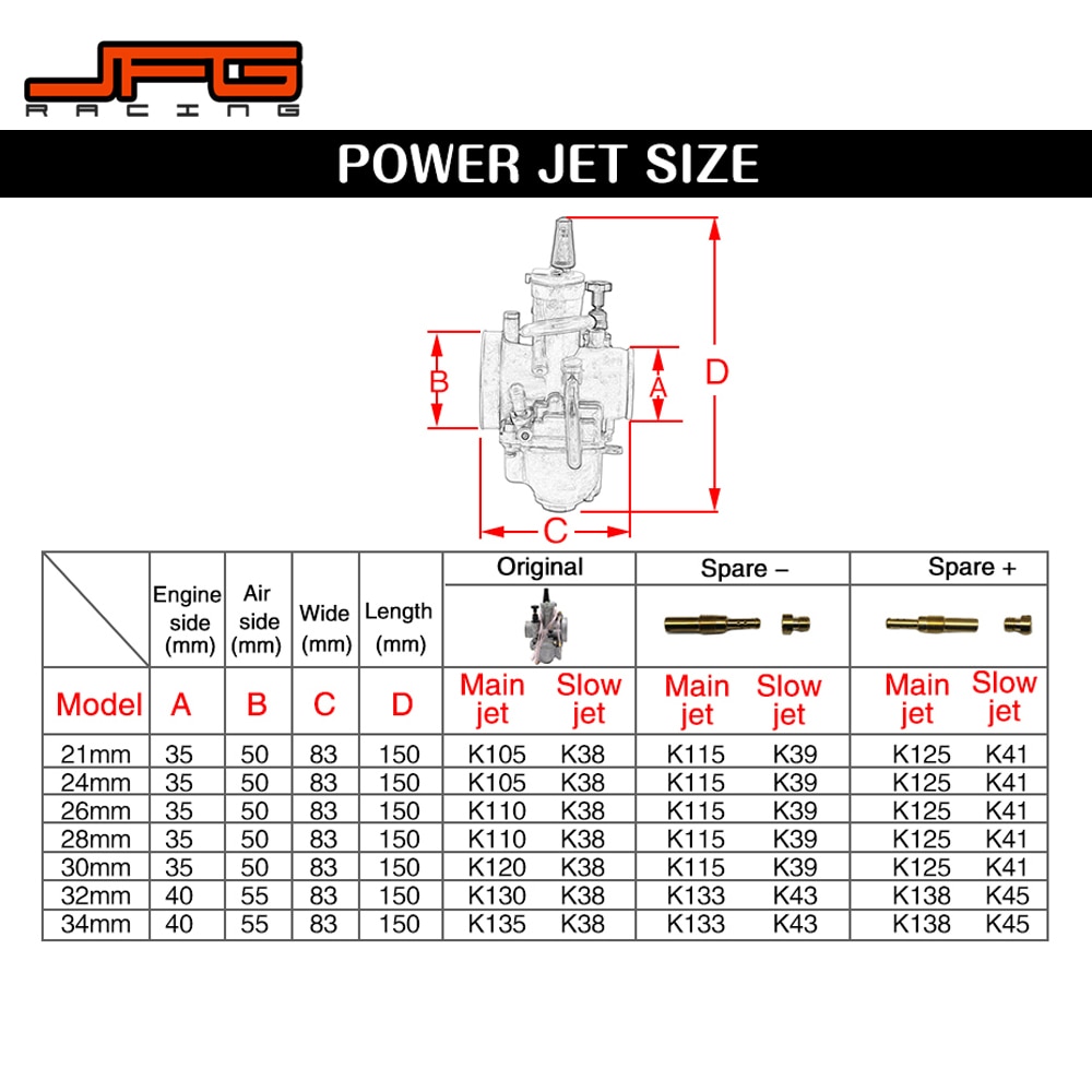 Motocicleta 21 24 26 28 30 32 34mm universal negru pentru mikuni maikuni pwk carburator scutere atv cu power jet dirt bike