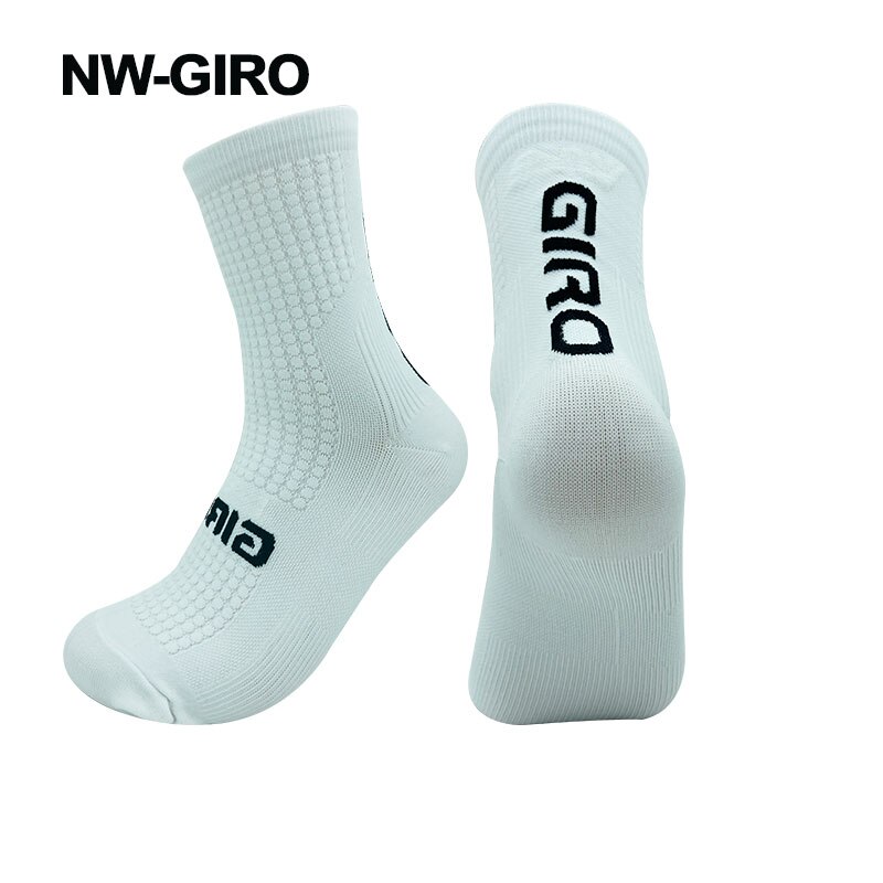 NW-GIRO 2022 Cycling Socks Man Bike Running Mtb Men&#39;s Bicycle Compression Knee-high Funny White Blace Black Green: white