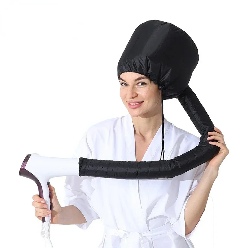 Sèche-cheveux Portable, chapeau de séchage, casquette à séchage rapide, capuchon chauffant, outils de coiffure, accessoires de coiffure bouclés, 1 pièce: Black