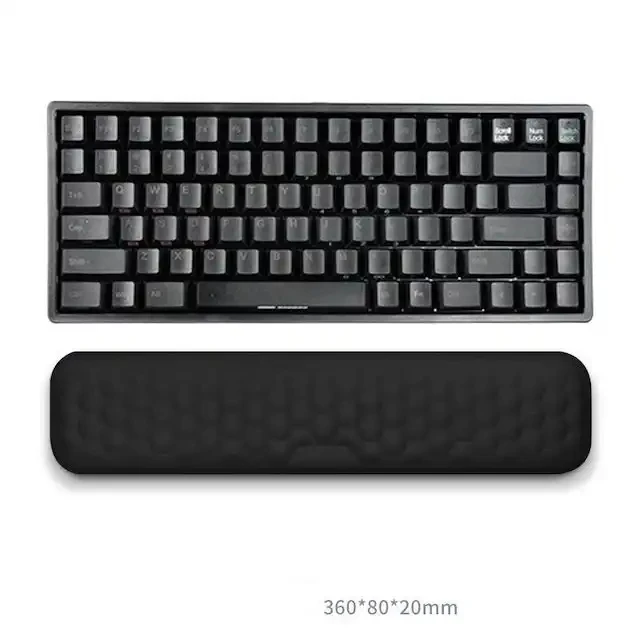 Tastatur-Pad-Set, Memory-Schaum, für Büro, Computer, Laptop, einfaches Tippen, Schmerzlinderung, Tastatur, Handgelenkauflage, L: WEISS