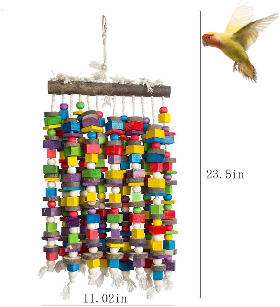 Jouets oiseaux perroquet fabriqués en bois naturel, pour oiseaux de taille moyenne, meilleurs jouets pour les gris africains, perruches, Finch, B