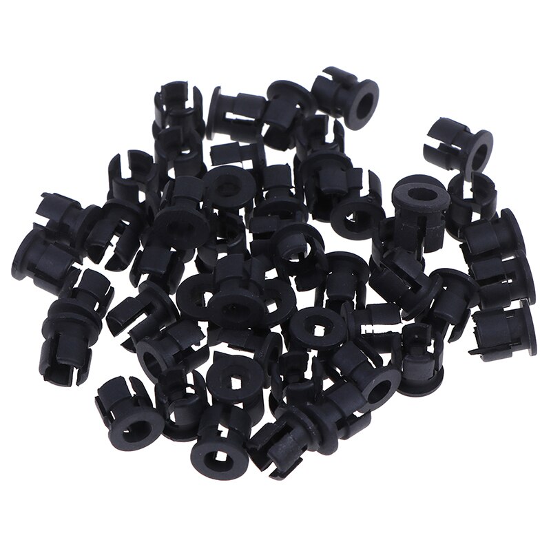 50 stk. nyttig sort plastik 3mm 5mm lampe ledet diodeholder sort klipsbeslagsstikmontering