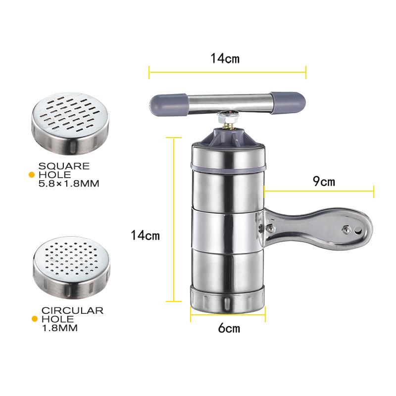 Pasta Machine Stainless Steel Noodle Maker Press Pasta Machine Kitchen Pressing Spaghetti Crank Cutting Noodle Maker Tools: 2 molds