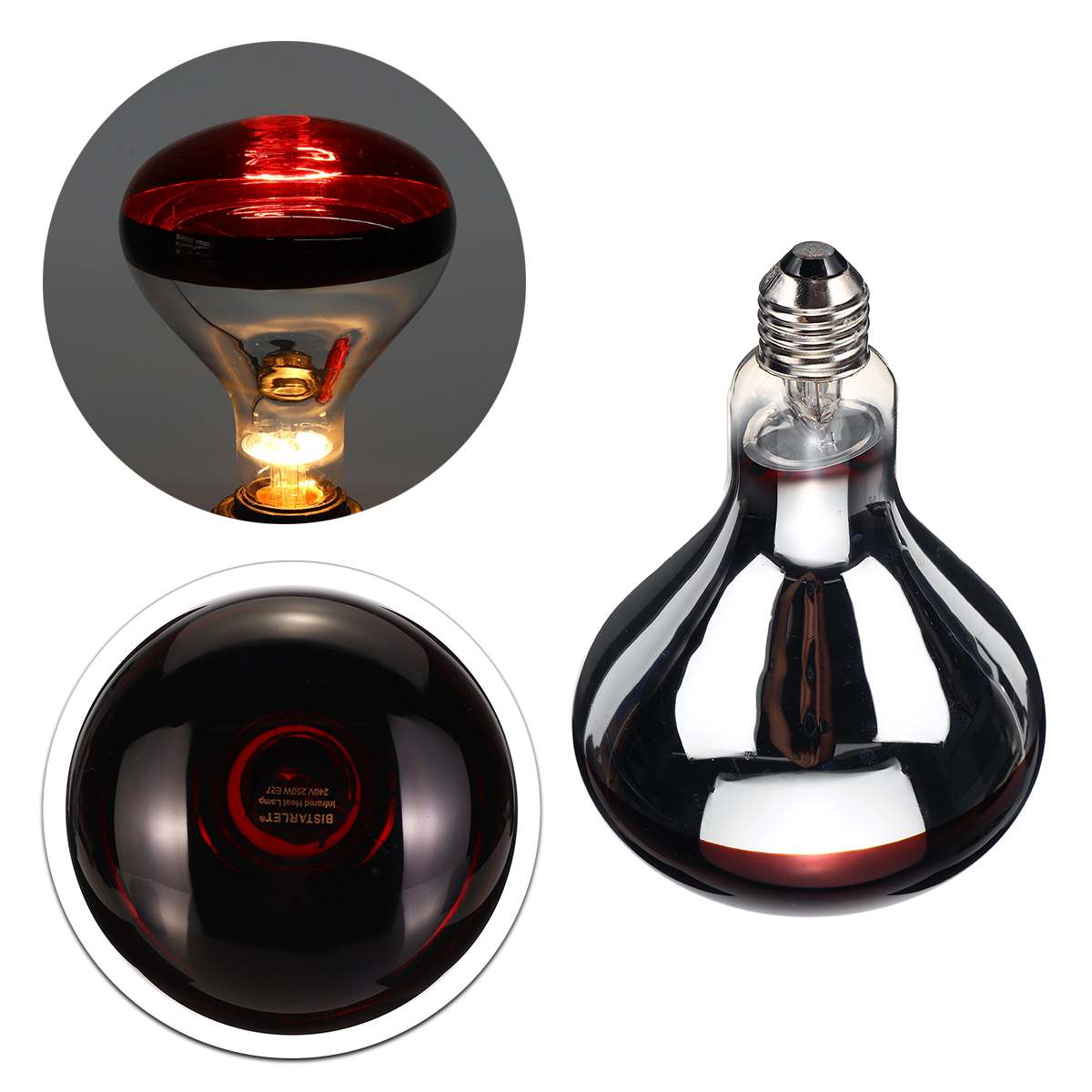 250W Pet Reptile Far Infrared Ceramic Heating Lamp E27 Bulb Animal Habitat Lighting Heat Emitter Light Bulb