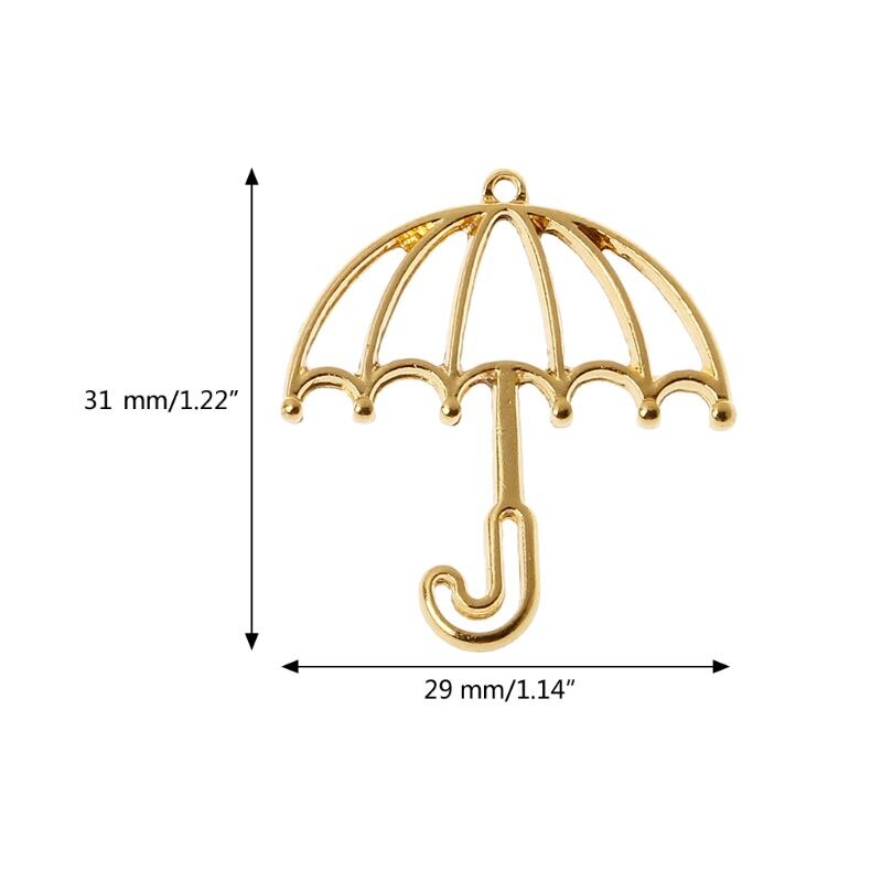 5Stck Gold Regenschirm Harz Rahmen Öffnen Blenden Einstellung leer Anhänger Schmuck Machen