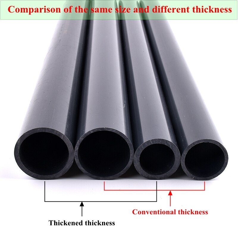 O.D 20~160mm Thickened UPVC Pipe Aquarium Fish Tank Water Tube Home DIY Watering Accessories Dark Grey Planting Frame Tube