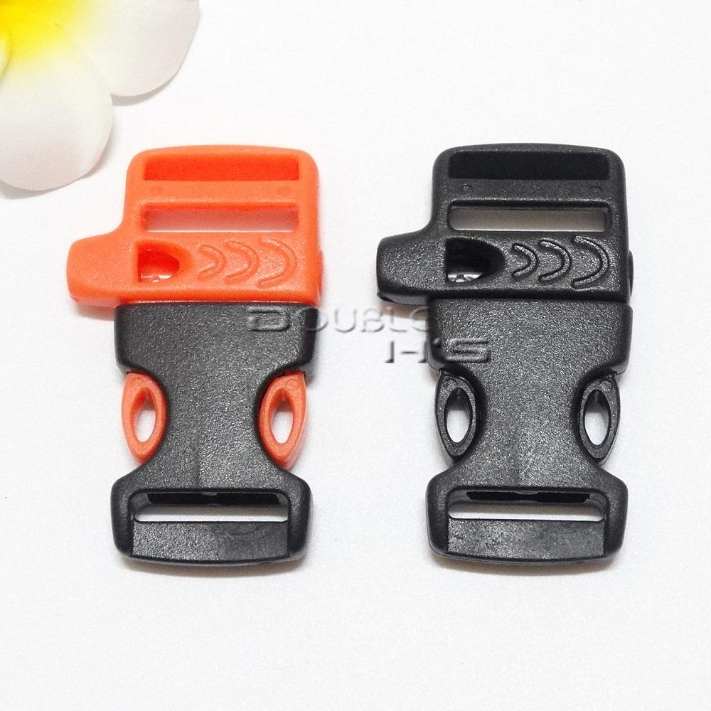 5 stks/partij 5/8 "(15mm) Emergency Side Release Whistle Gespen Paracord Armband