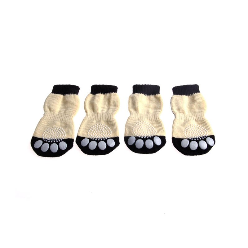 4Pcs Pet Hond Sneakers Schoenveter Patroon Antislip Sokken Poten Cover Schoenen S-XL