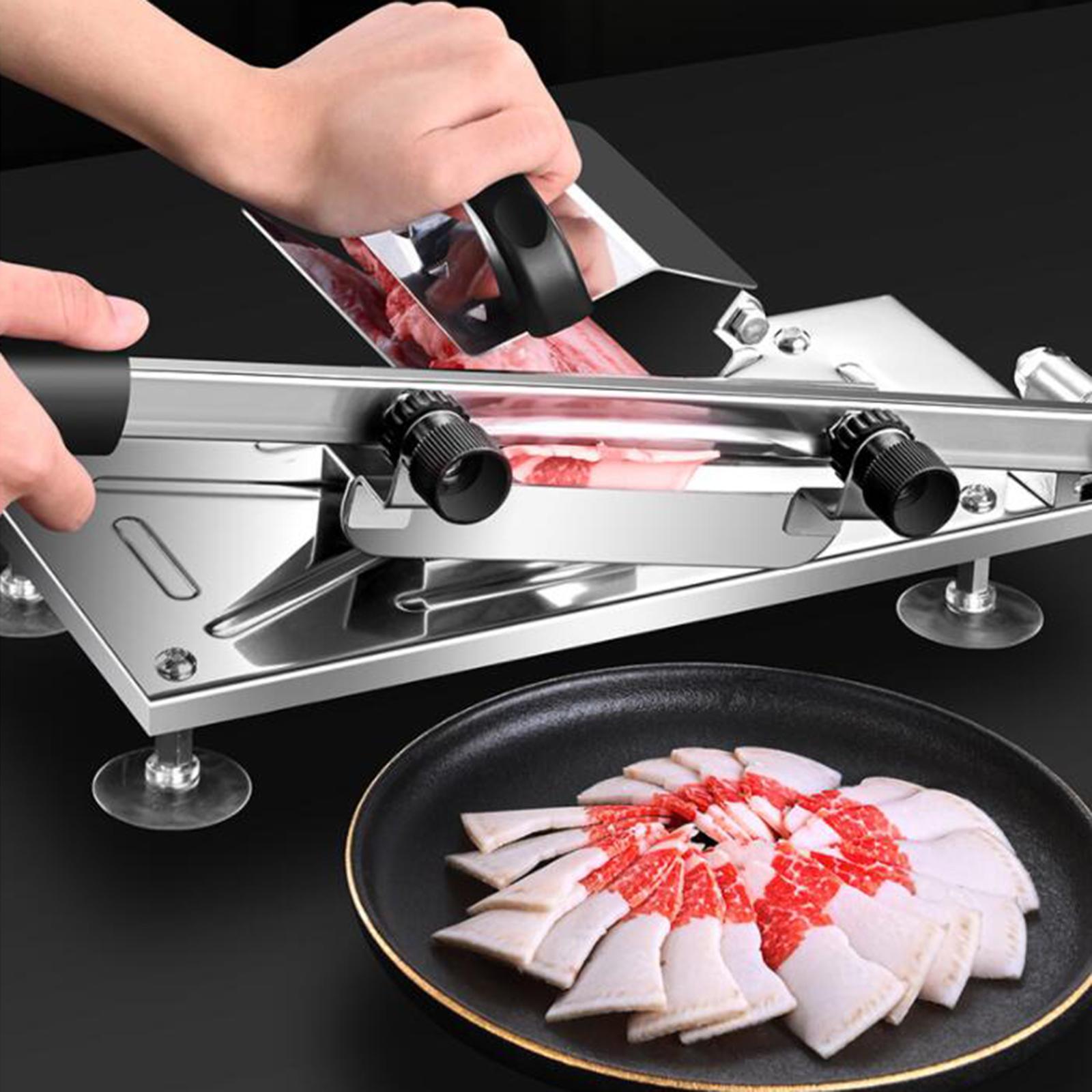 Manual Meat Slicer Stainless Steel Sushi Vegetable Beef Mutton Roll Slicing Machine Meat Cutter for BBQ Cooking Home Kitchen