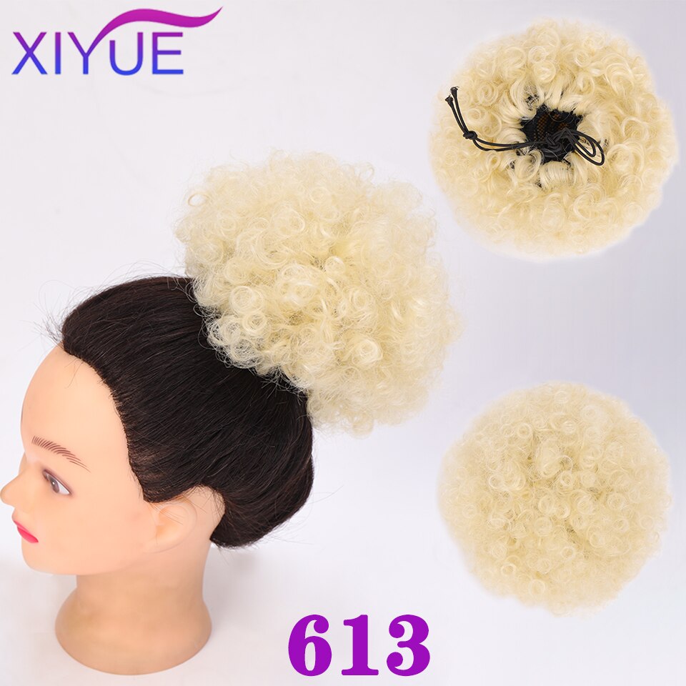 Frange synthétique Afro courte crépue bouclée avec cordon de serrage, Chignon Afro court, queue de cheval crépue bouclée avec frange, Extension capillaire: FB12-613