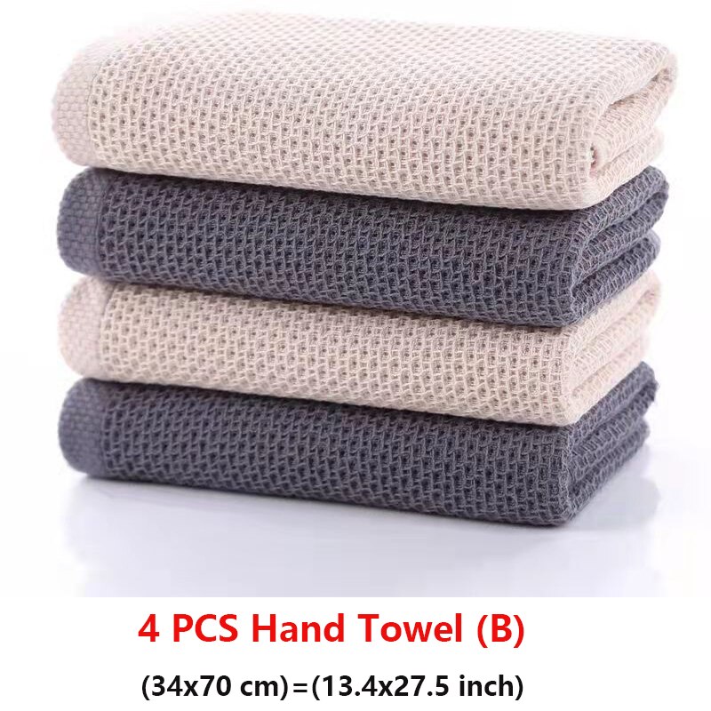 3/4 szt. Bawełniane ręczniki robić twarzy kreatywny wafel o strukturze plastra miodu jednokolorowy ręcznik Super chłonny miękki myjka domowa: E
