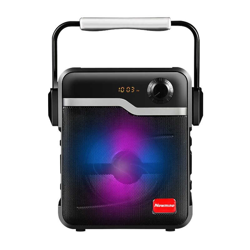 Newmine K70 Portable 1200mAh Speaker Wireless Bluetooth Big Power Square Party TF FM Karaoke Outdoor Subwoofer: Black