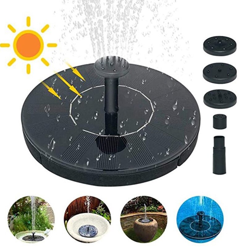 Mini Solar Powered Fountain Garden Pool Pond outdoor Solar Panel Floating bird bath Sprinkler Fountain Garden Decoration