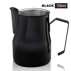 550ml 750ml Milk Frothing Jug Espresso Coffee Pitcher Barista Craft Coffee Latte Stainless Steel Espresso Milk Jug: Black 750ml