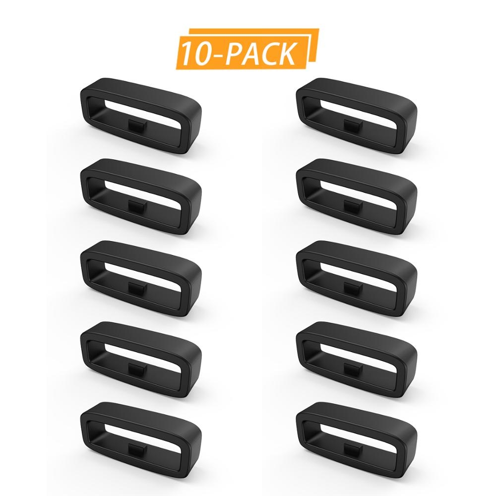 ANBEST 20mm 22mm 26mm Weiche Silikon Ringe für Fenix 5 5X 5S Silikon Ersatz Band: 20mm Schwarz-10 Pack