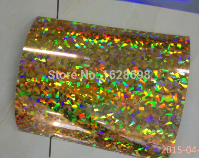 CDH-18 crystal gold hologram heat transfer film for garment logo or number