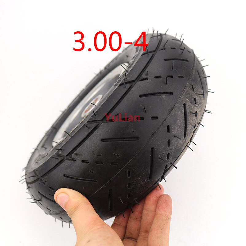 10 inch tyre and inner tube +4 inch alloy rims hub 3.00-4 tire wheel for electric scooter Gas scooter bike motorcy